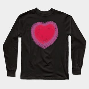 heart woven fabric tie dye Long Sleeve T-Shirt